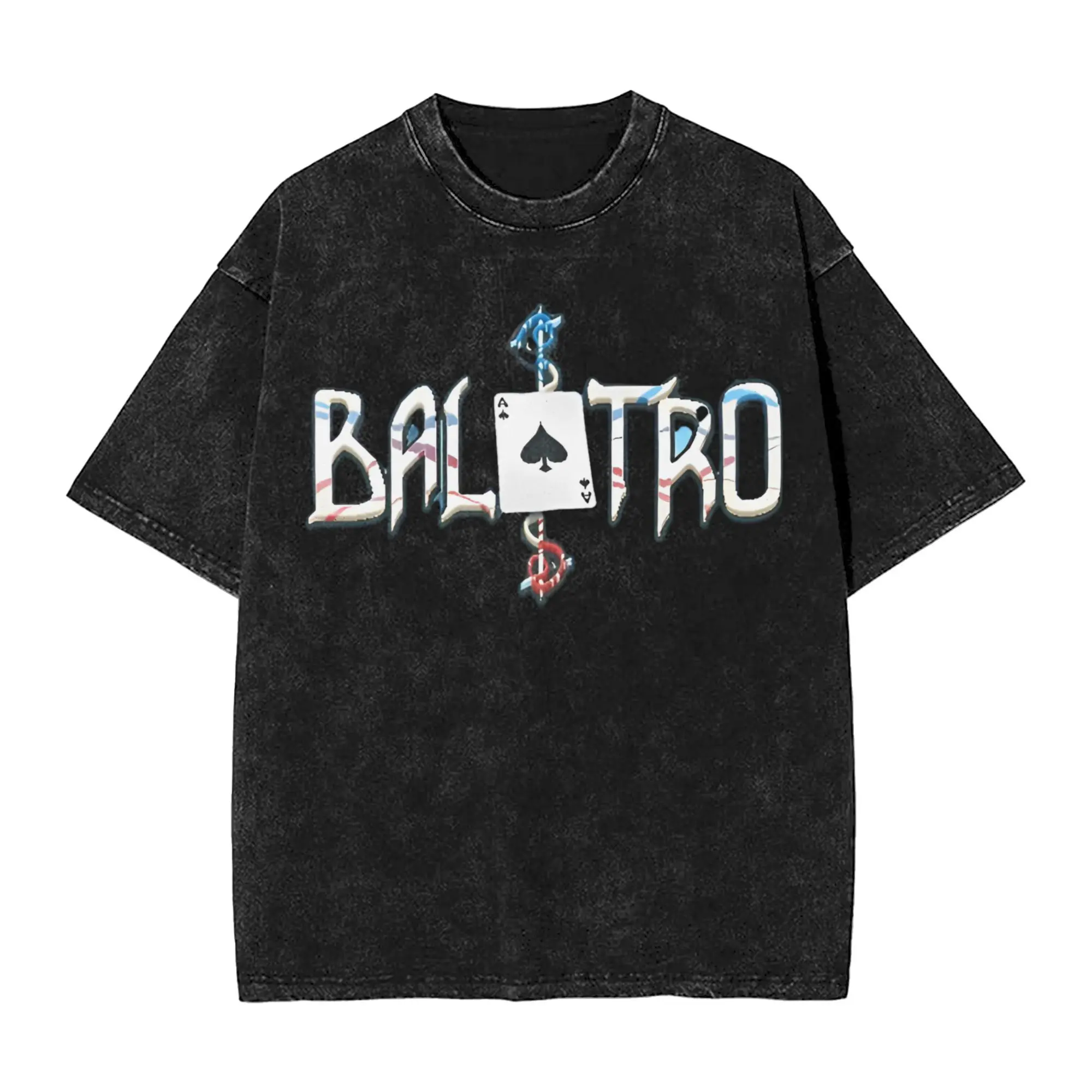 

Balatro logo T Shirt Men 100% Cotton Amazing T-Shirts Round Neck Tee Shirt Short Sleeve Clothes Adult