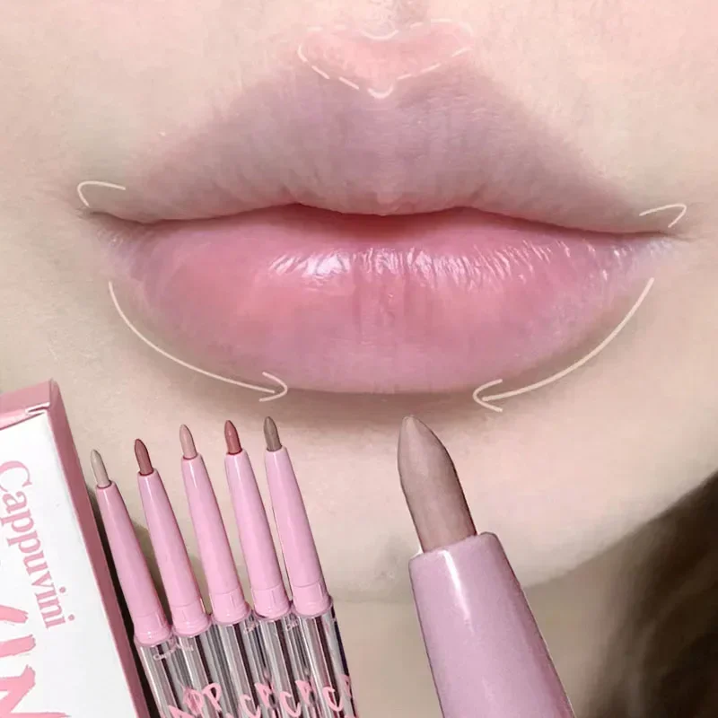 Lipliner Pencil Matte Velvet Lip Liner Pen Outline Lip Shape Lipstick Pen Waterproof Lasting Non-stick Cup Nude Lip gloss Makeup