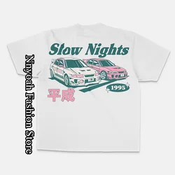 Summer Men Women Slow Nights T-Shirt Fashion Cotton Tops Tees Kids Vintage Car Graphic Clothing Daily Casual Stylish Streetwear