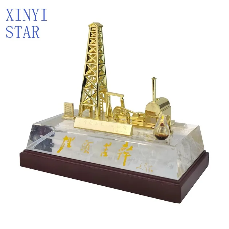 High Quality Custom Resin Small Factory Model K9 Crystal Base Letter Logo Award Souvenir Prize for Business Gift