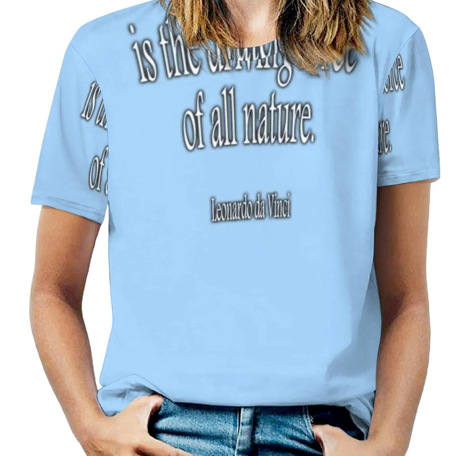 Leonardo. Artist , Sculptor , Leonardo Da Vinci , 'Water Is Fashion Print Women Ladies Girls T-Shirt Harajuku Round Neck Short