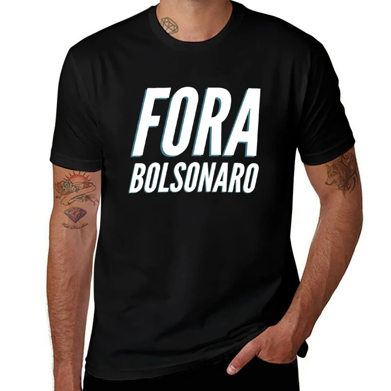 

Fora Bolsonaro T-Shirt t shirts for man graphic tees t shirt man luxury black cotton t-shirt plain for man package T-Shirt
