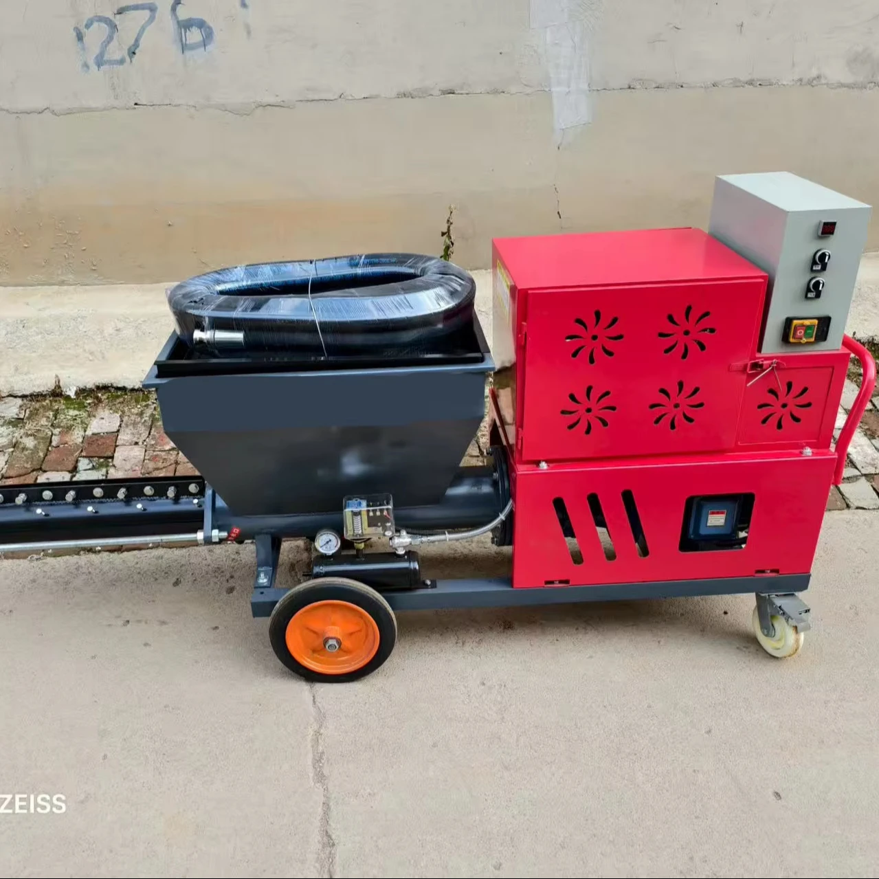 511 Automatic Mortar Gypsum Cement Wall Plaster Machine 32mm Mortar Spray Machines Pump Motor Core Components 380V/220V 100L