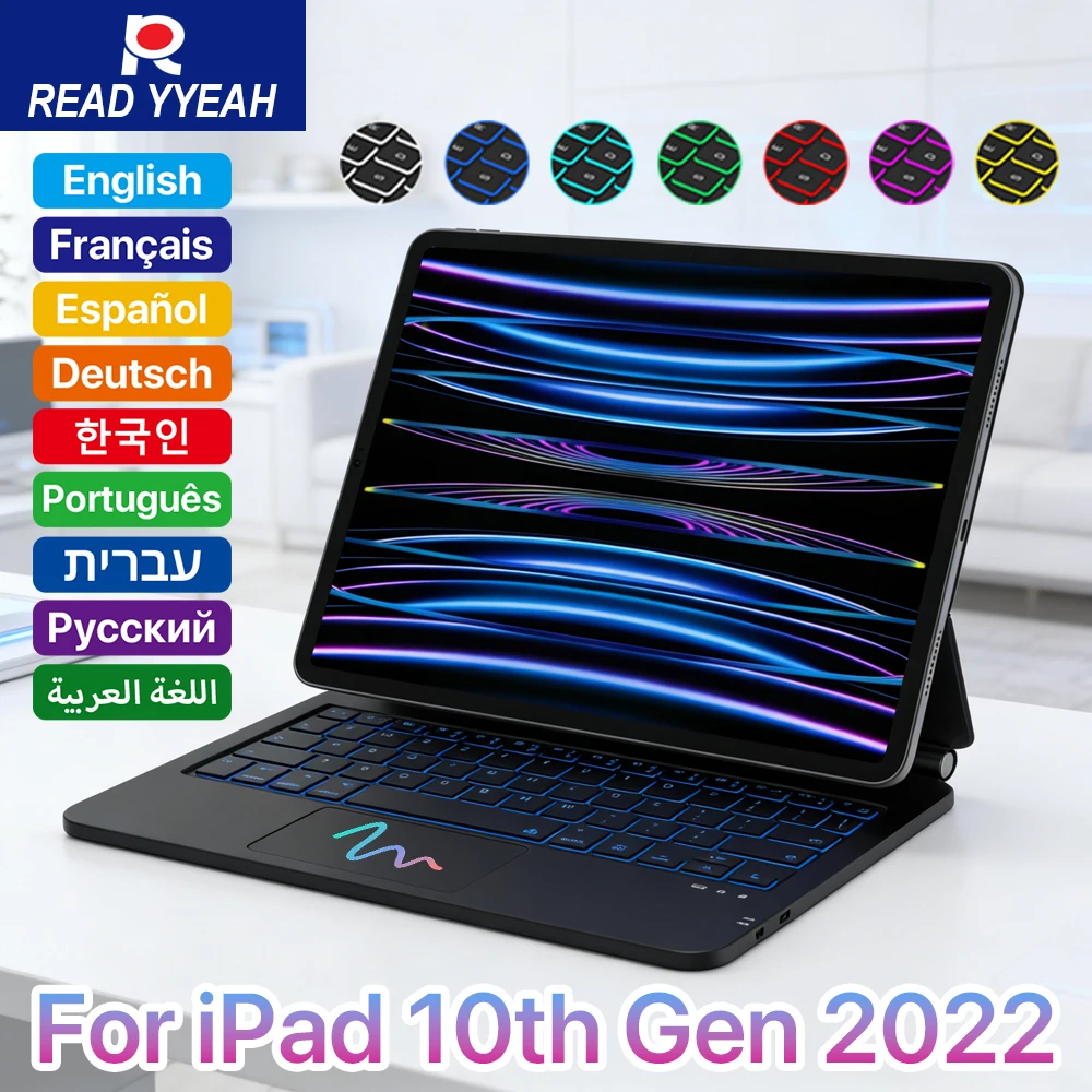 READ YYEAH Backlit Magic Keyboard Case for iPad 10th 11th A16 2025 Air 6 Pro 11 12.9 13 Air 4 5 10.9 Bluetooth Auto Sleep/Wake
