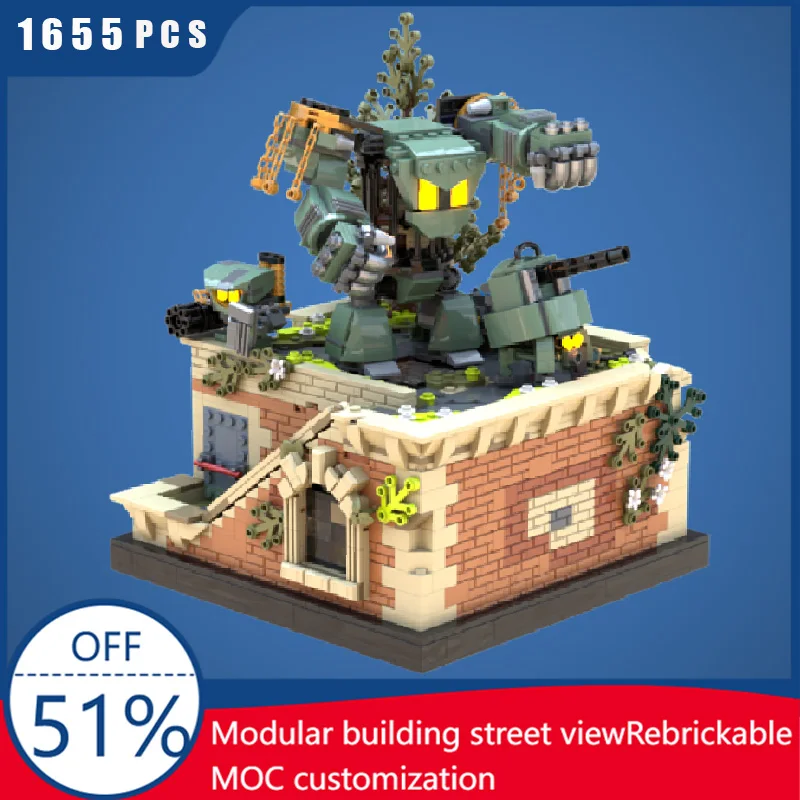 

1665 PCS MOC Doomsday Diorama Practice Base Modular Building Block Retro Architecture Model Display Toys For Kids Assembly Gifts