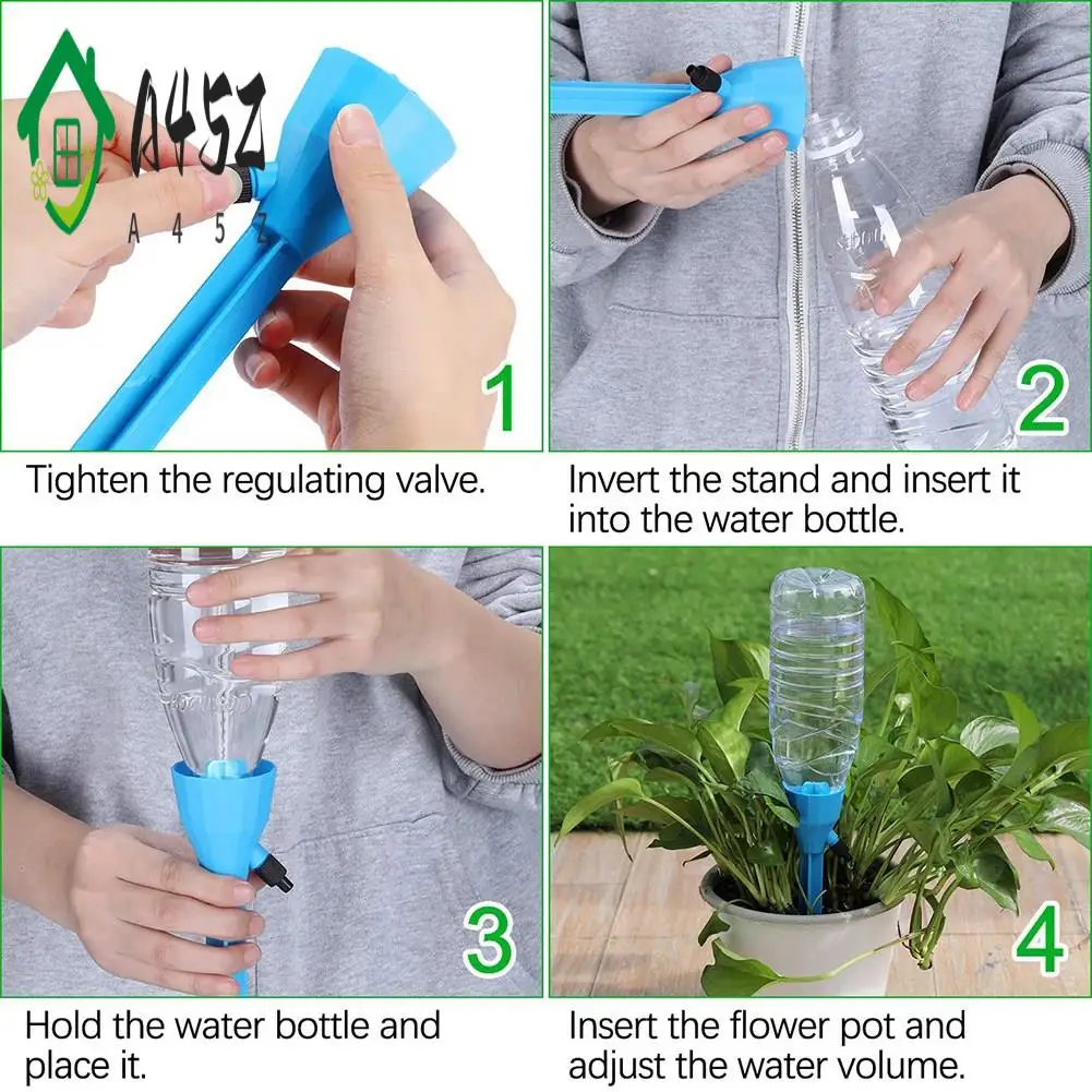 

A45Z-поилка для растений, 12 шт., система самополива растений с шипами и переключателем регулирующего клапана с медленным высвобождением, автоматическая поилка для растений