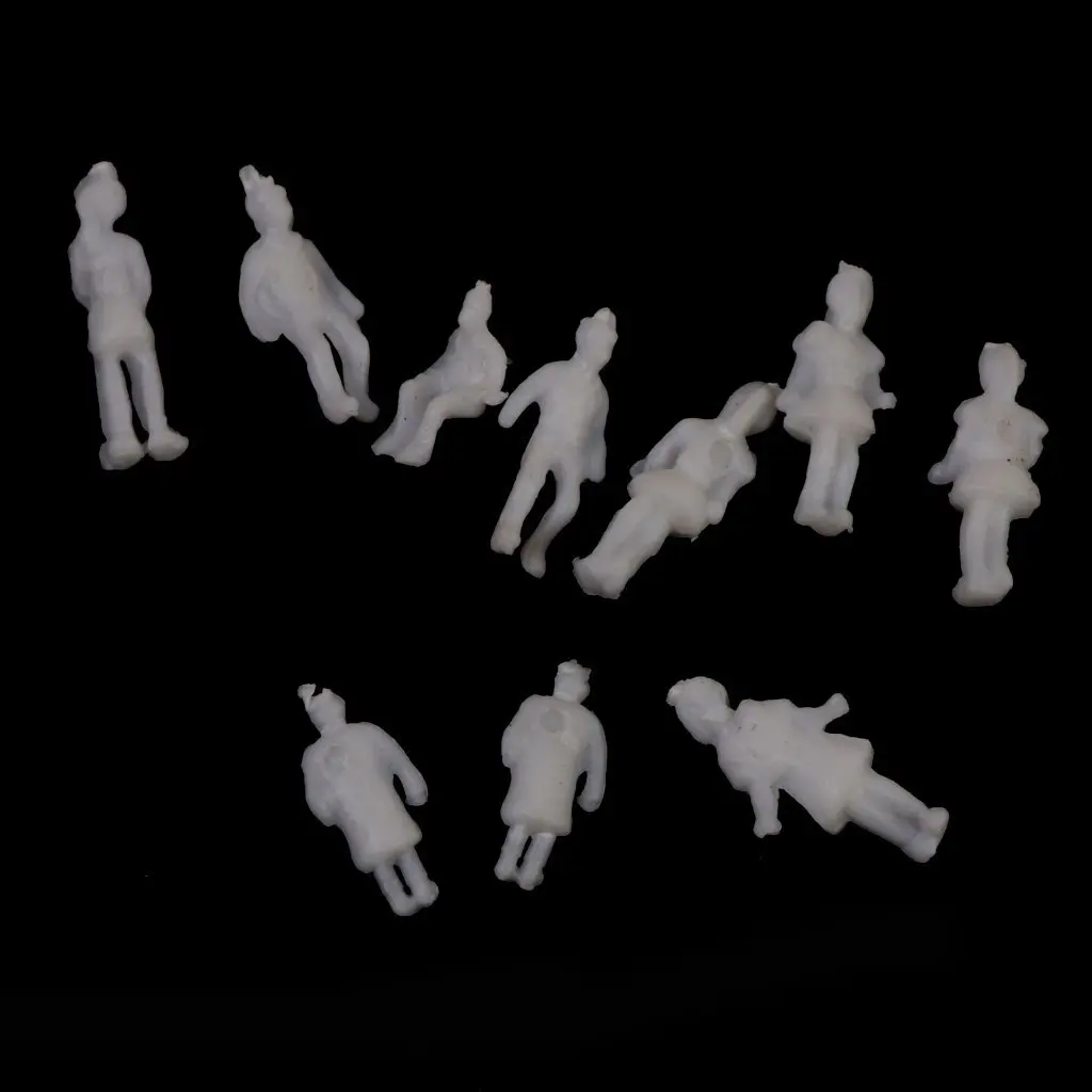 L79A Model People Figures Scale 1:200 Pack of .100pcs White Assorted Style