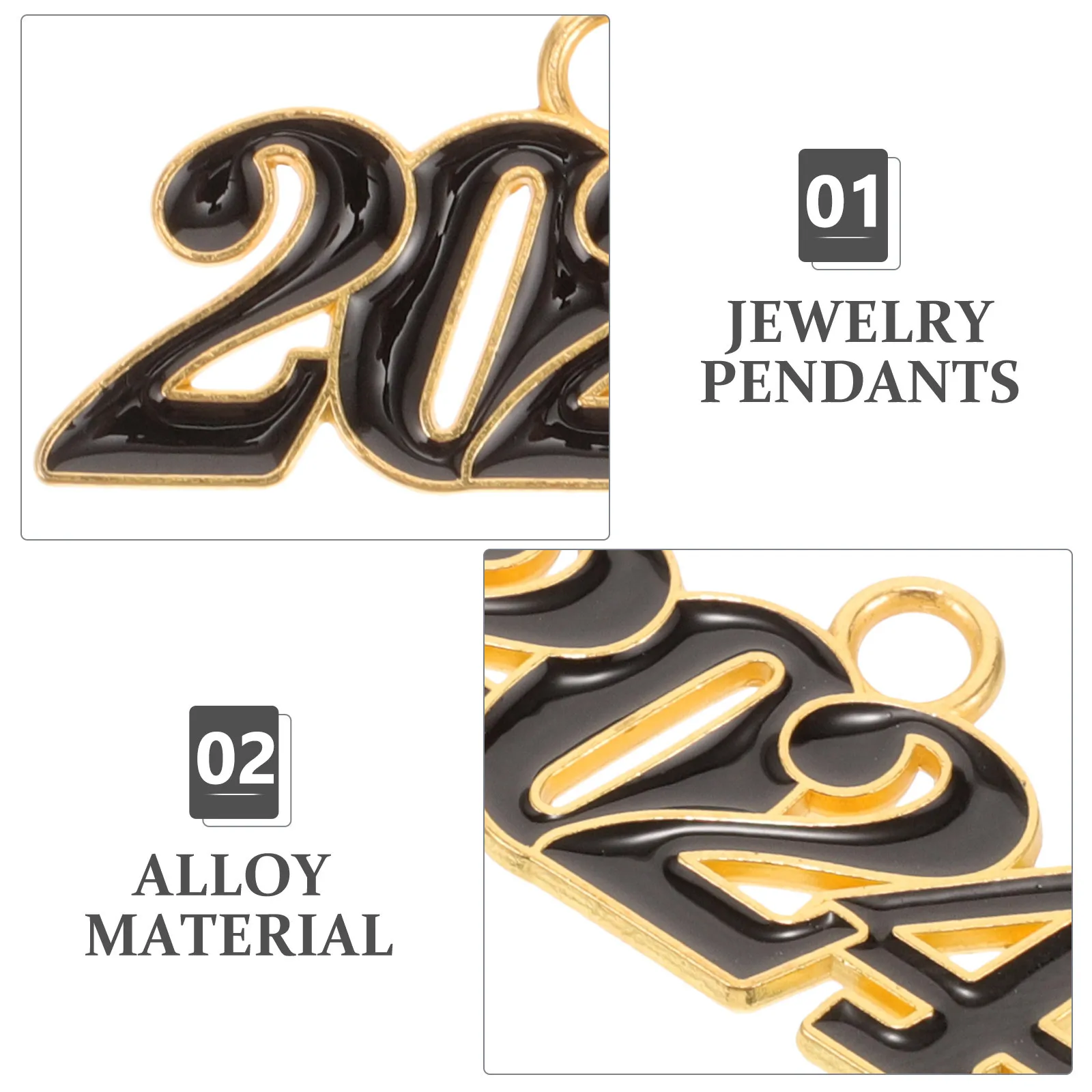 

10Pcs 2024 New Year Charms Retro Style Number Pendant DIY Jewelry Making Supplies for Bracelet Necklace Craft Projects