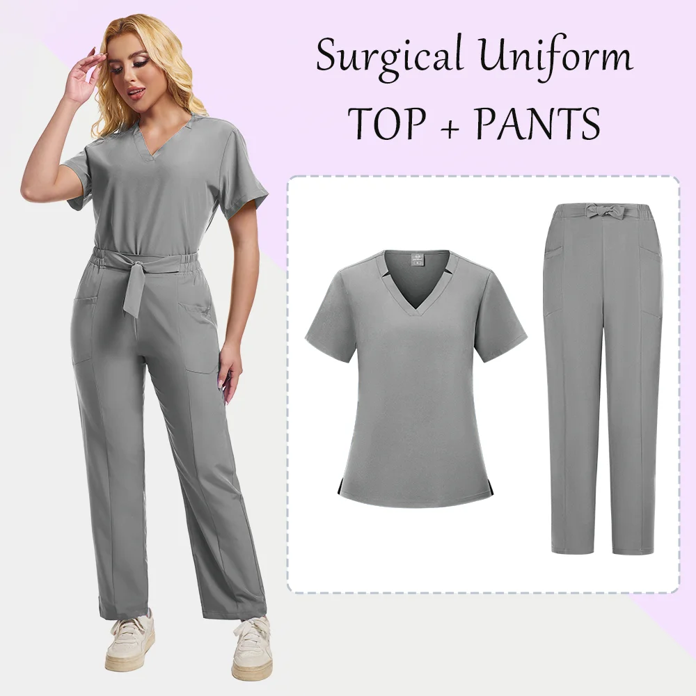 Surgical Uniforms Woman Nursing Enfermeria Sets Top Pant Articles Medical Uniform Scrub Clinical Beauty Salon Spa Hospital Suits