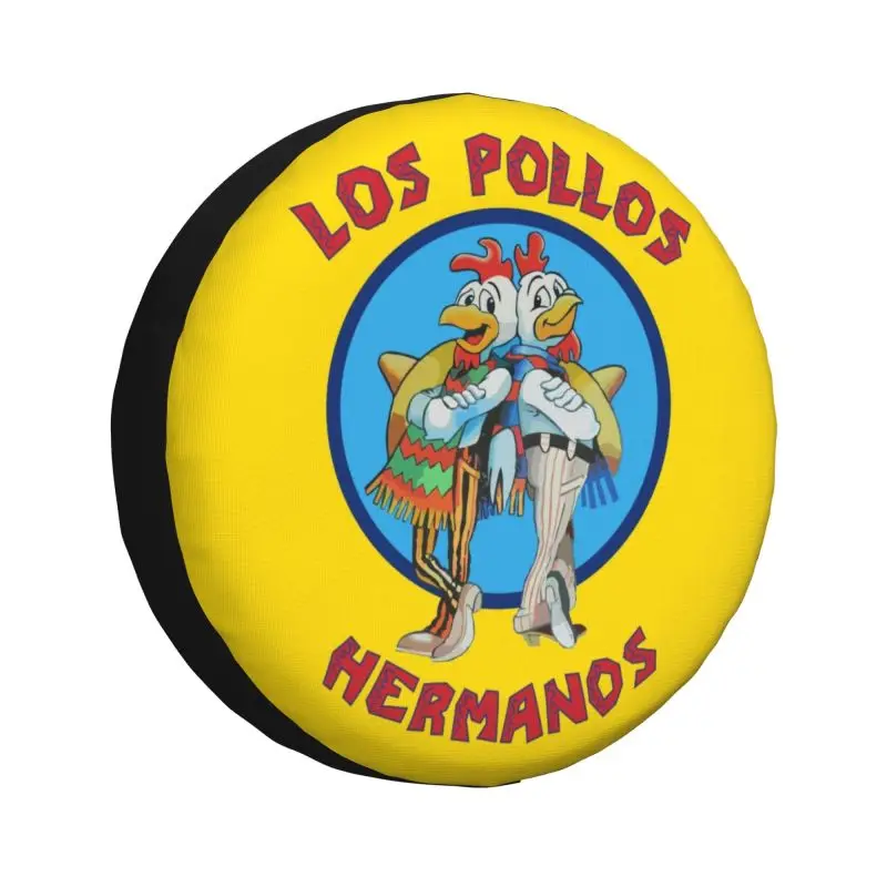 Custom Breaking Bad Spare Tire Cover for Jeep Wrangler Los Pollos Hermanos Chicken Brothers 4WD 4x4 SUV Car Wheel Protectors