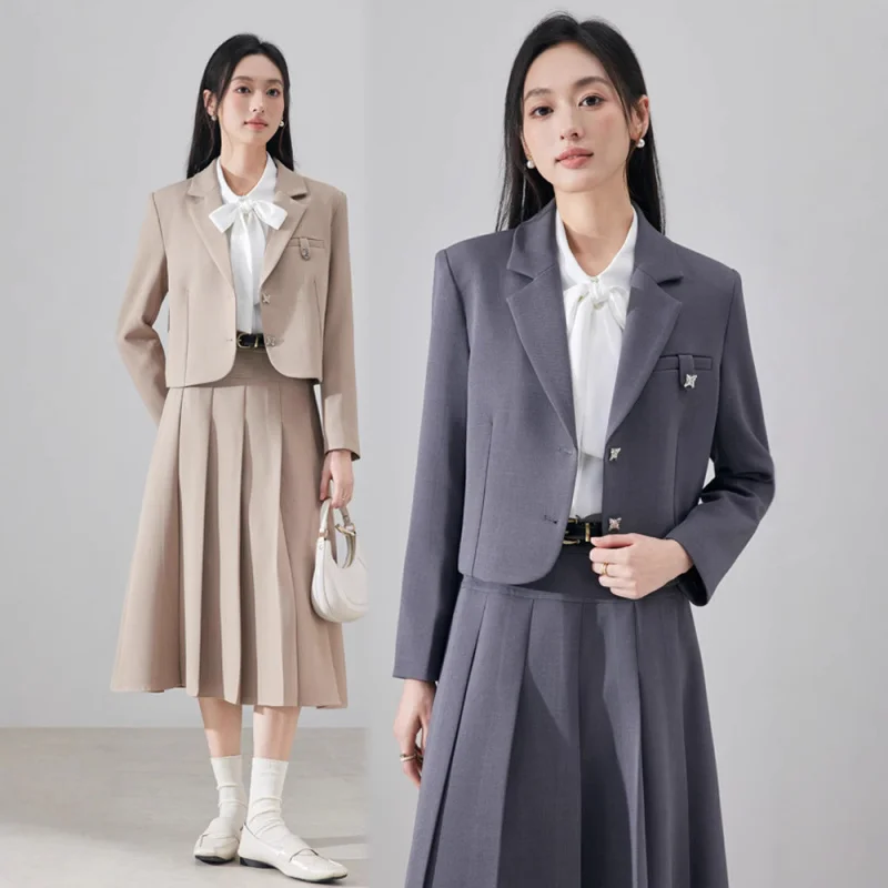 طقم بدلة رسمية للنساء، طراز خريفي جديد، مقابلة طلاب الكلية، التنقل، سترة مناسبة رسمية، ملابس العمل