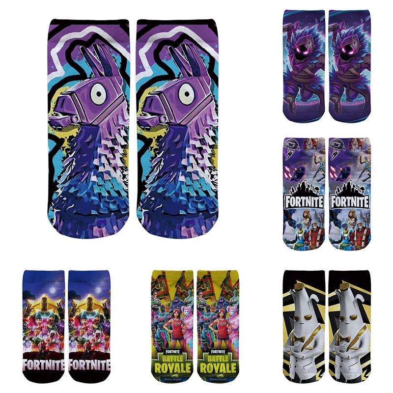 

Носки в стиле аниме «Игра Fortnite», мужские носки с принтом в стиле хип-хоп, носки для скейтборда, индивидуальные повседневные хлопковые длинные носки, дышащие носки, подарок