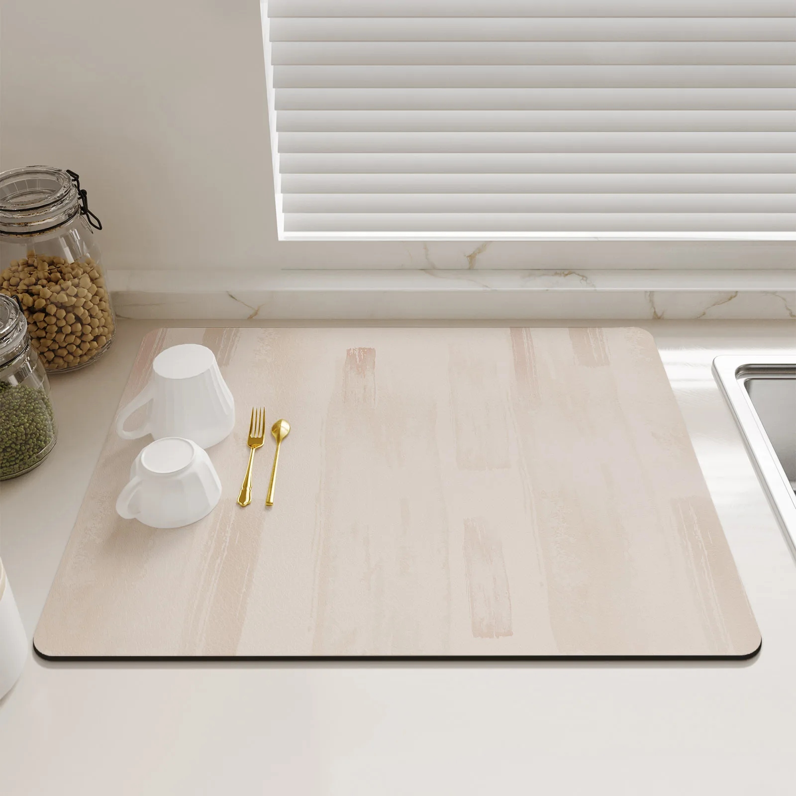 ماكينة القهوة حصيرة ماكينة القهوة ماصة سجادة ضد الإنزلاق المطبخ كونترتوب تحديد الموقع قابل للغسل أدوات المائدة استنزاف حصيرة حصيرة جافة