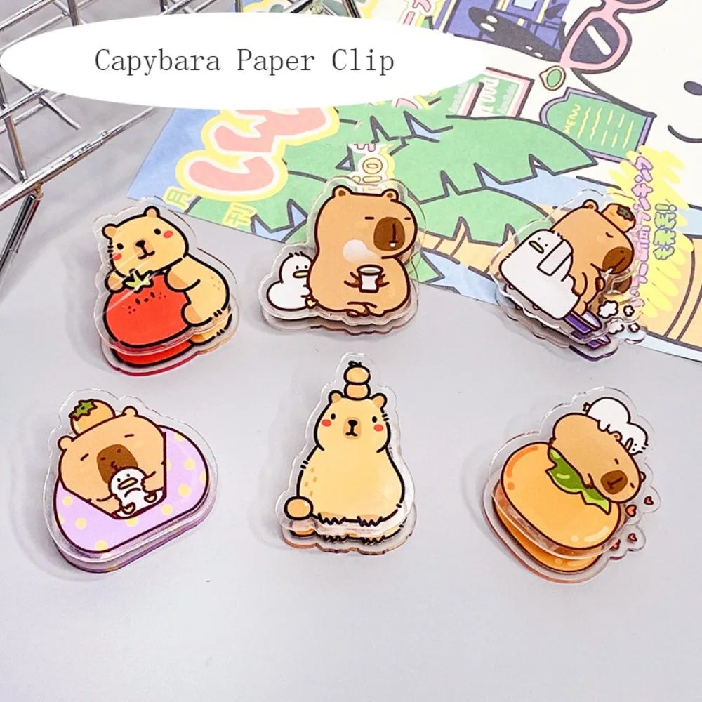 Capybara Cartoon Memo Clip tragbare dekorative transparente Kawaii pp Clip Acryl Cartoon Acryl Büroklammer Student Kinder