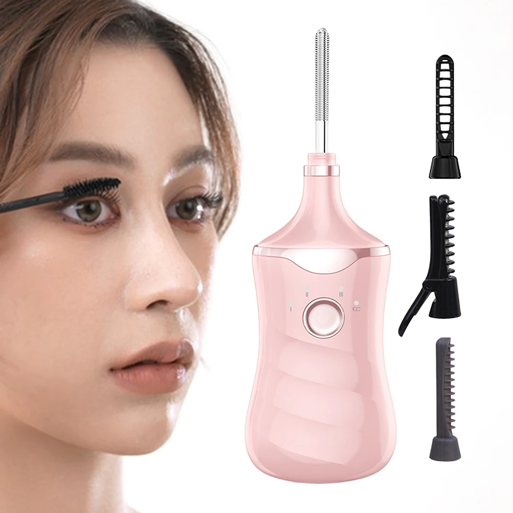 360° Heated Eyelash Curler Portable Eyelash Curling Device With Comb Design Electric Eye Beauty Tool Makeup Supplies