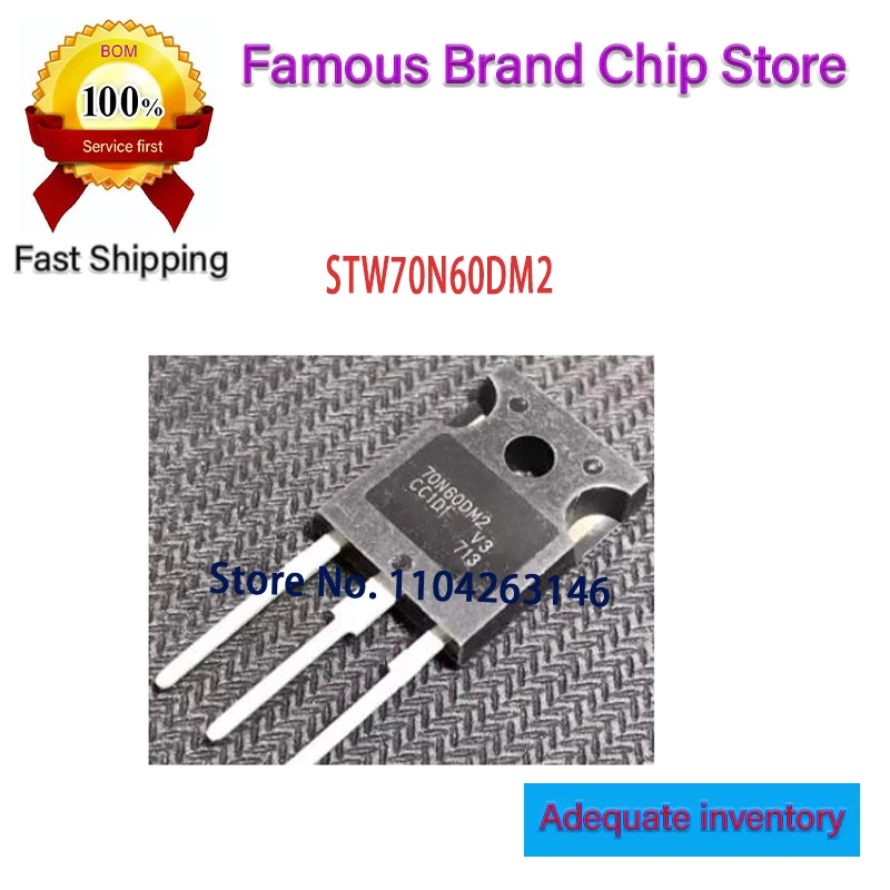 

10PCS/LOT Original 70N60DM2 STW70N60DM2 STW70N60 TO In Stock