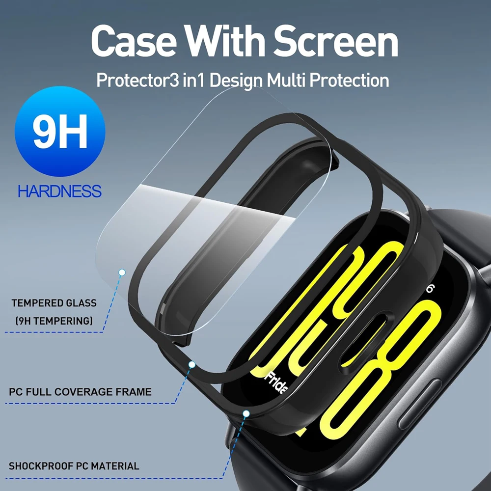 Мягкий защитный чехол из ТПУ для экрана Xiaomi Redmi Watch 5/5 Active/Lite, чехол из закаленного стекла для ПК для Redmi Watch 5 Active