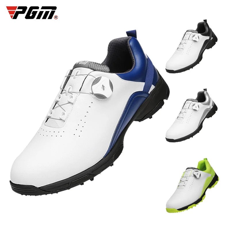 PGM Golf Shoes Men's Waterproof Breathable Golf Shoes Male Rotating Shoelaces Sports Sneakers Non-slip Trainers XZ143