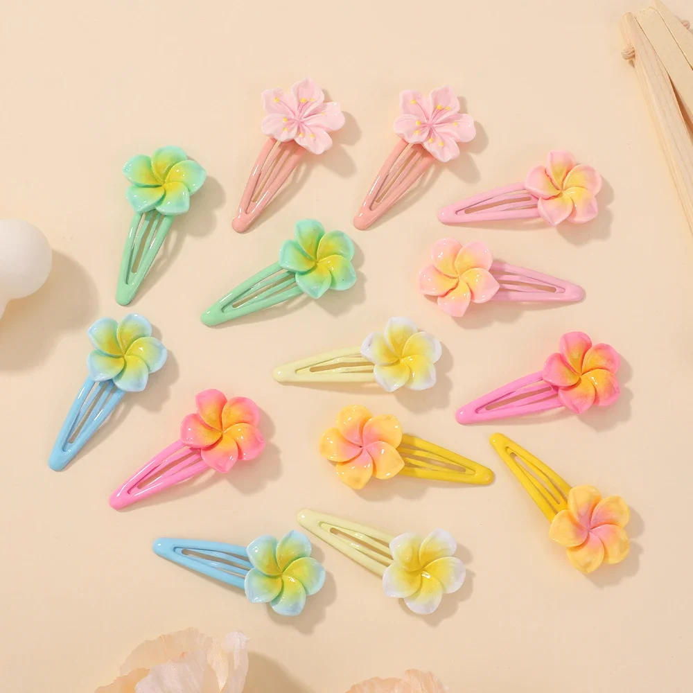 2pcs Plumeria Flower Hair Clips For Women Girls Hairpins Egg Flower Barrettes Hawaiian Wedding Party Bag Hat Hair Accessories