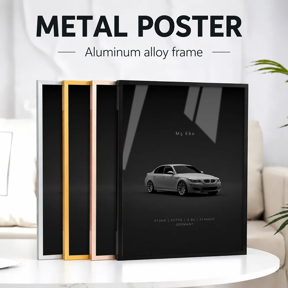 2009 Germany M5 E60 Front Specs Metal Poster With Aluminum Alloy Frame Personalized Photo Blueprint Style Wall Art For Bedroom
