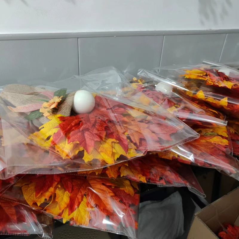 جارلاند جنوم عيد الشكر ، باب قبعة معلق ، ديكور الباب الأمامي للسقوط ، ورقة القيقب ، مهرجان الحصاد ، عيد الهالويين ، من من