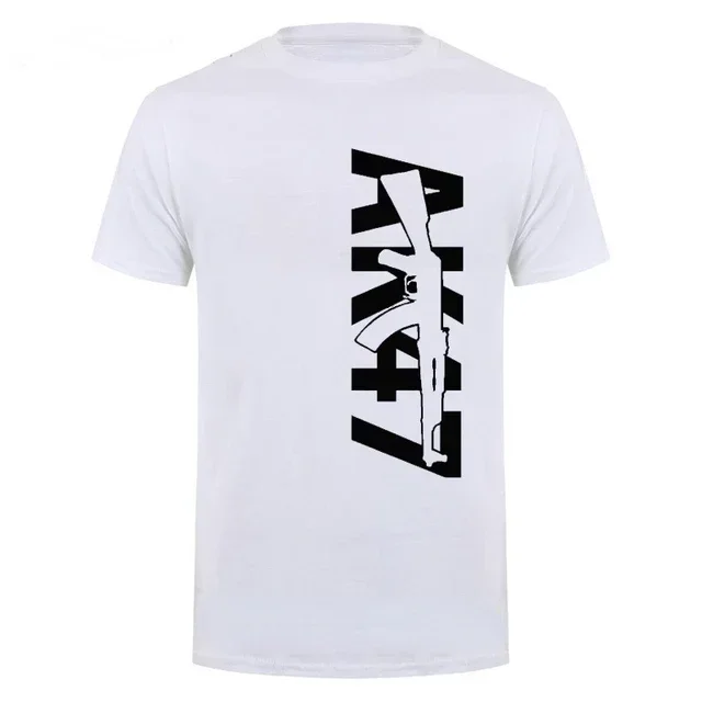 Casual Fashion Military Fan Printed T-shirt Vintage Classic Man Ak 47 T Shirt Summer O-neck Breathable Short-sleev Camisetas