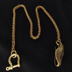 Fine Brass Wallet Jean Trousers Snake Chain D Screw Shackle Connector Gothic Cobra Snake Head Hook clasp FOB EDC