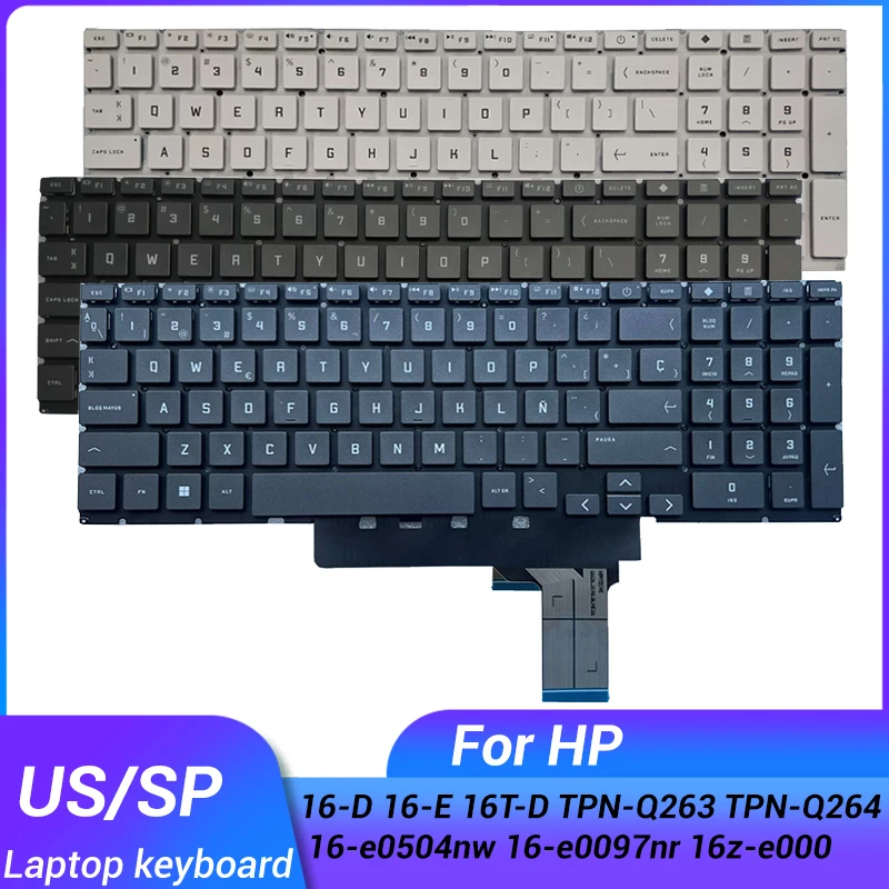 

NEW US/Spanish Laptop Keyboard FOR Victus HP 16-D 16-E 16T-D TPN-Q263 TPN-Q264 16-e0504nw 16-e0097nr 16z-e000