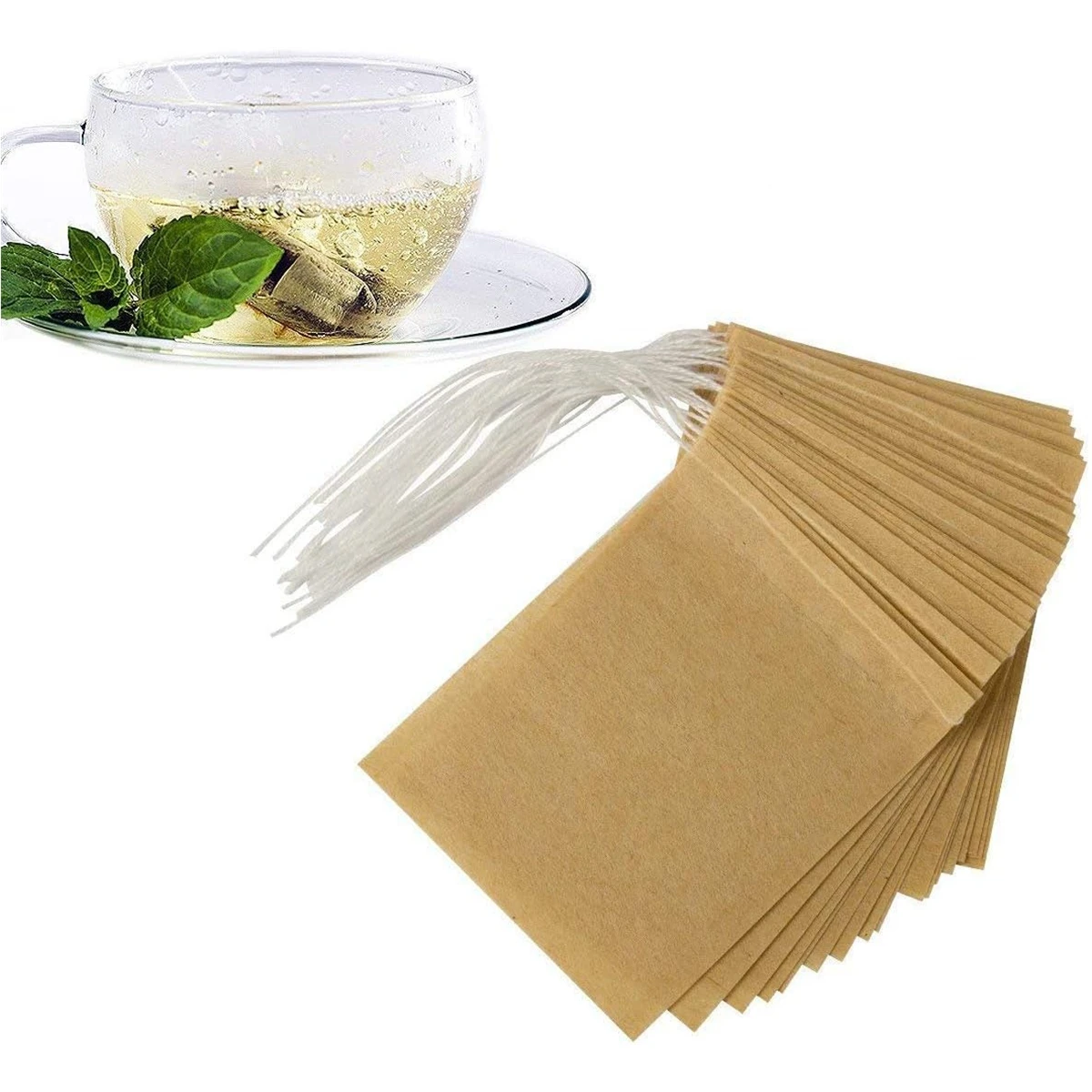 500/1000PCS Natural Wood Pulp Paper Tea Bags Disposable Tea Filter Bags Biodegradable Teabags Filter Empty Loose Leaf Tea Bags