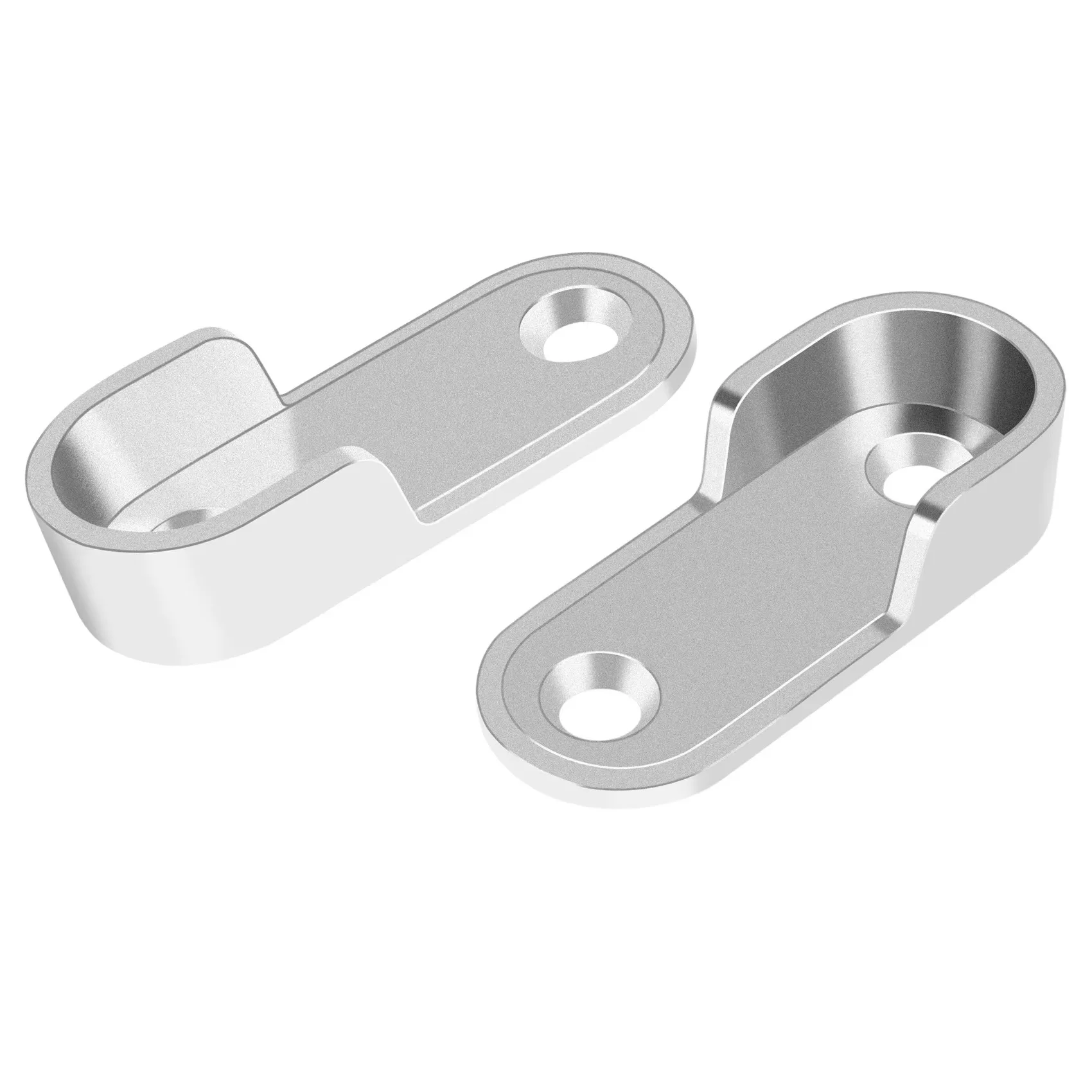 2 Pcs Oval Closet Rod Bracket Wardrobe Clothes Tube Support U shaped Flange Thickening Clothes Hanging Rod Holders