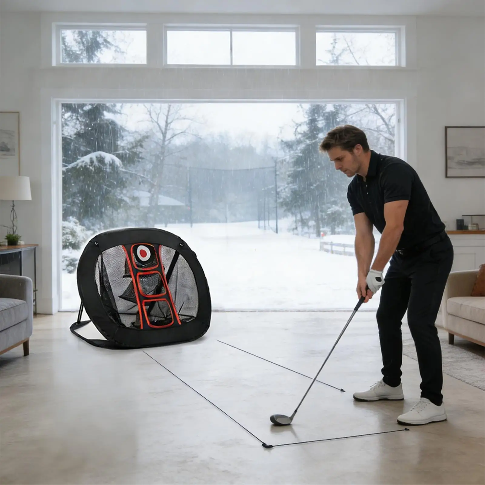 Afbeelding 5: Opvouwbaar nylon professioneel chippingdoel chippingnet golfdoel golfnetset voor het oefenen van swingbewegingen binnen en buiten