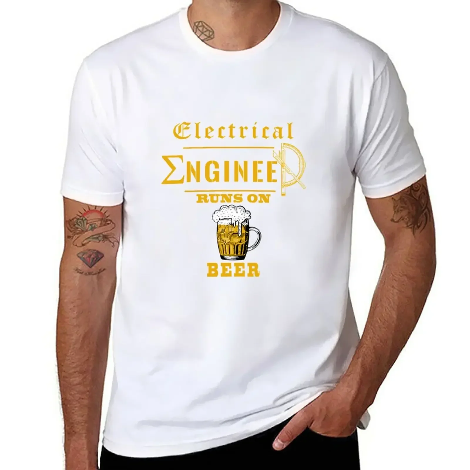 funny New ELECTRICAL ENGINEER RUNS ON BEE Perfect Gift T-Shirt  funny t shirts mens graphic t-shirts harajuku men's t-shirts