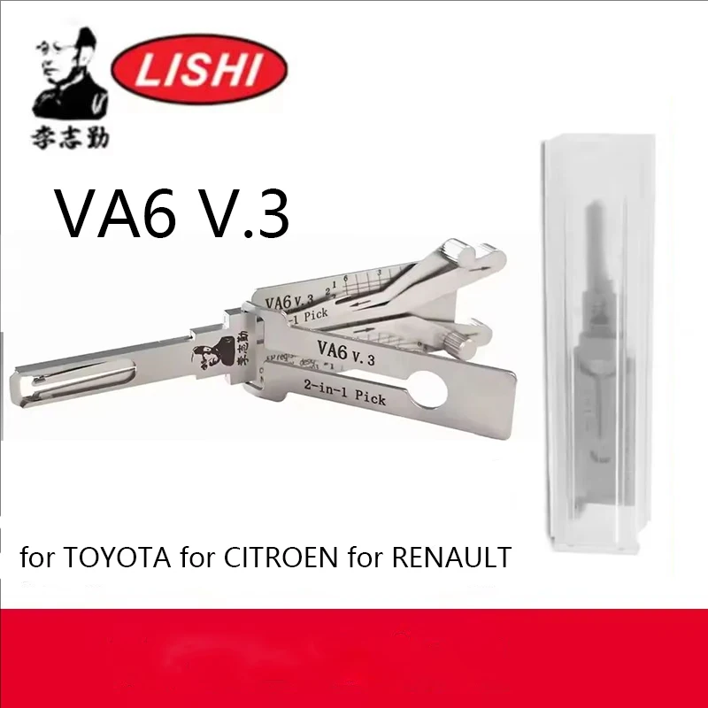 VA6 V.3 Lishi 2-in-1 for PEUGEOT for TOYOTA for CITROEN for RENAULT for VAUXHALL/OPEL for NISSA Lock Picking Tools Car Door Open