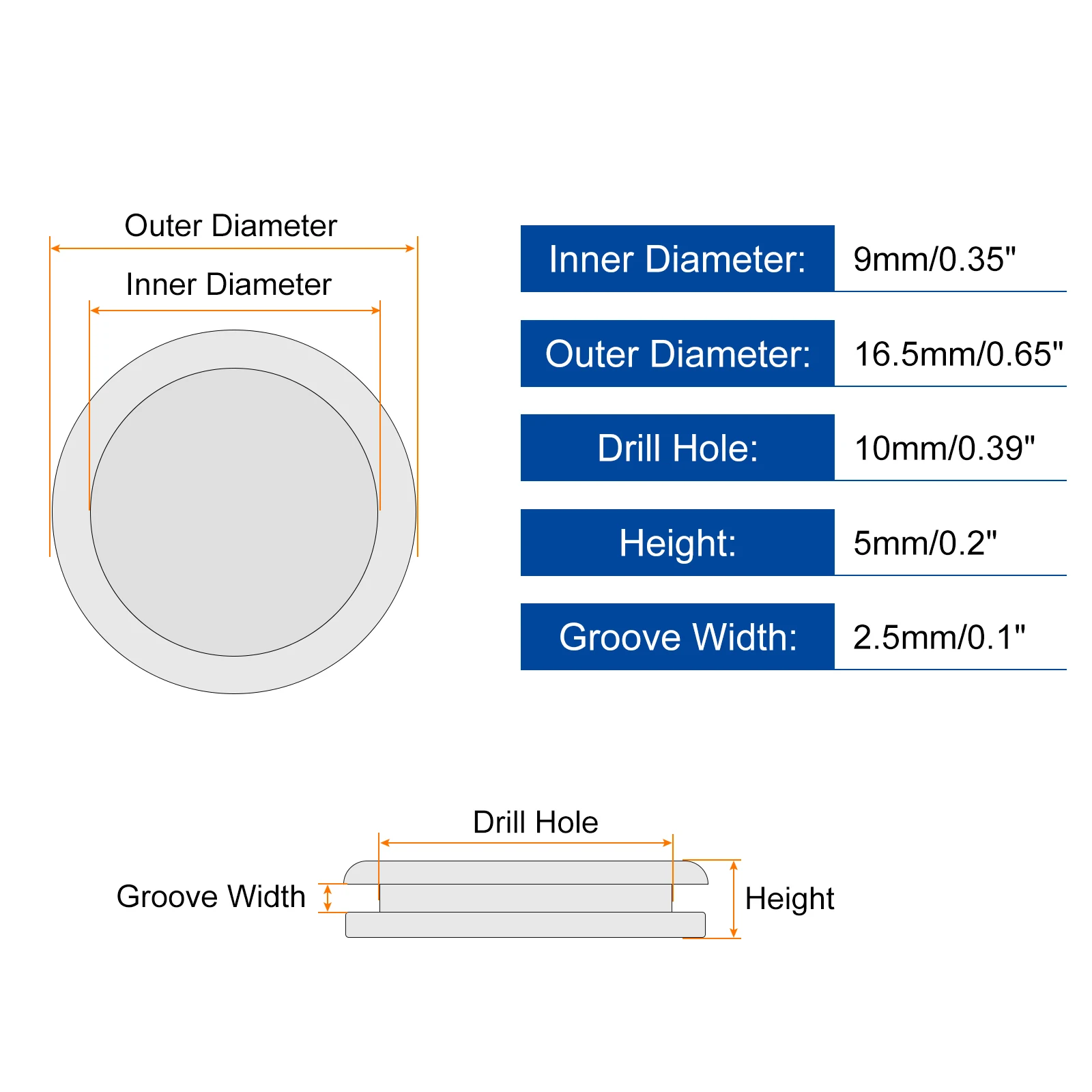 6/24Pcs Rubber Grommets 10-38mm Drill Hole 9-31mm ID Single Sided Hole Plugs Ring Gasket for Firewall Cable Wire Protecting