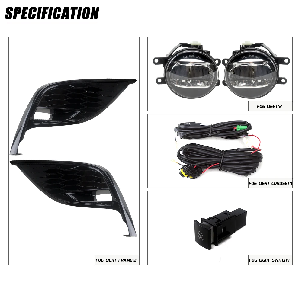 Front Bumper Fog Lamp Upgrade FOR Toyota CAMRY ES 2021-2022 Version Additional Foglight Set Switch + Wiring