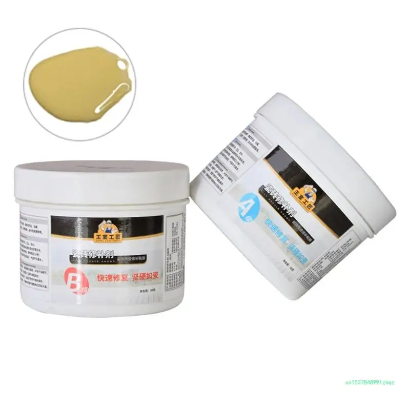 Ceramic Repair Paste Quick Dry White Porcelain-Crack Chip Porcelain-Repair-Kit Tub Tile Shower Repair Tile Adhesive 2pcs