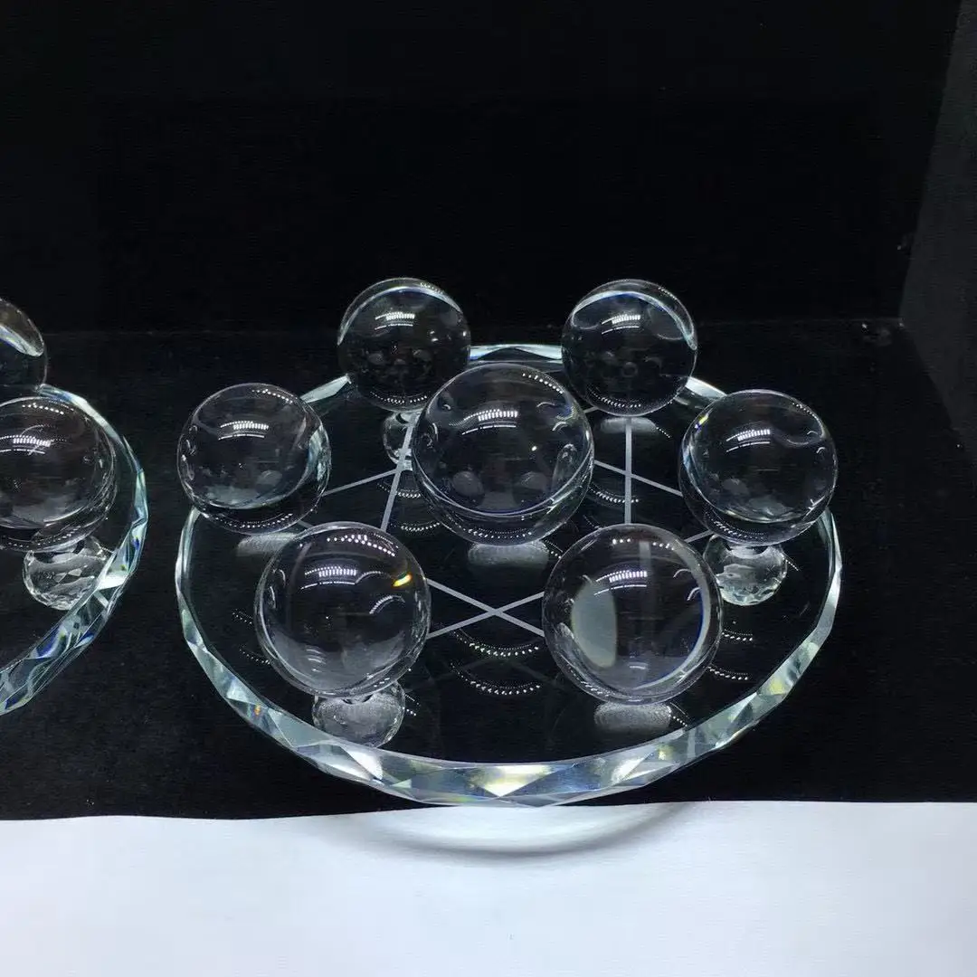 Real Pure And Flawless Natural Clear Quartz Crystal Ball Beads Seven Star Group Array Chakras Genuine Gemstones Healing Energy