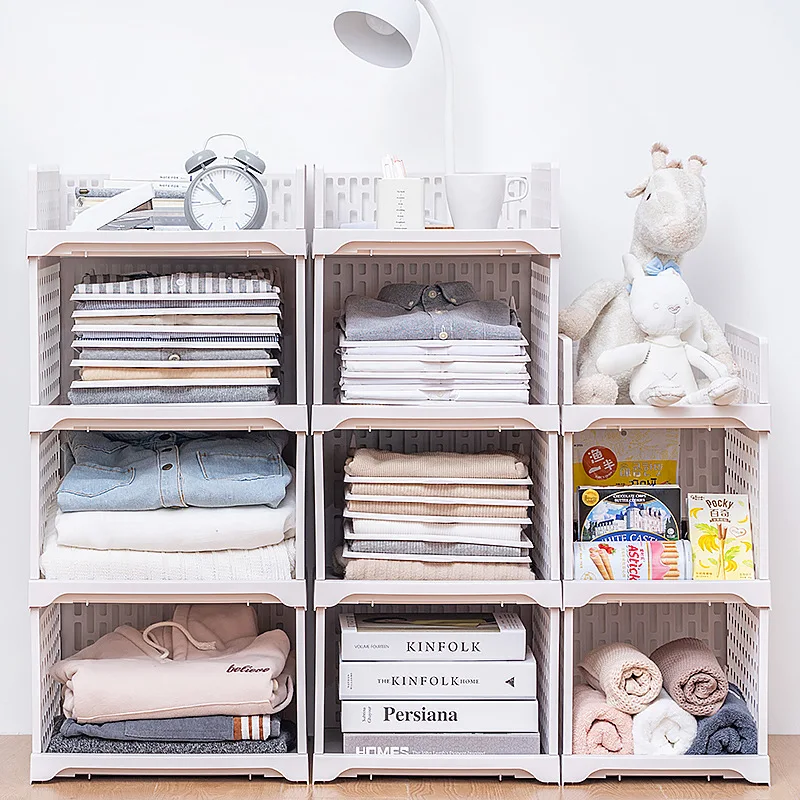 Wardrobe Storage Cabinet Organizer Drawer Clothes Closet Storage Box Layered Partitions Finishing Shelf Dormitory Storage