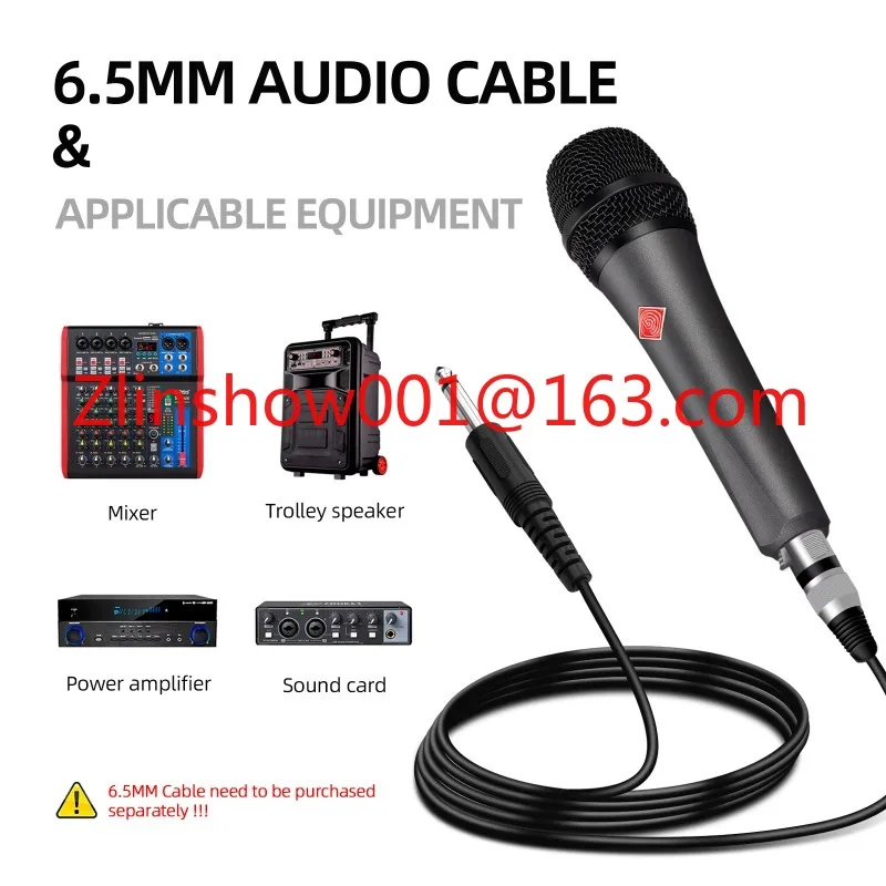 320g Professional DY-80 Dynamic Wired Microphone XLR Karaoke Mic for Recording Vocals Handheld Mic Cardioid All Metal