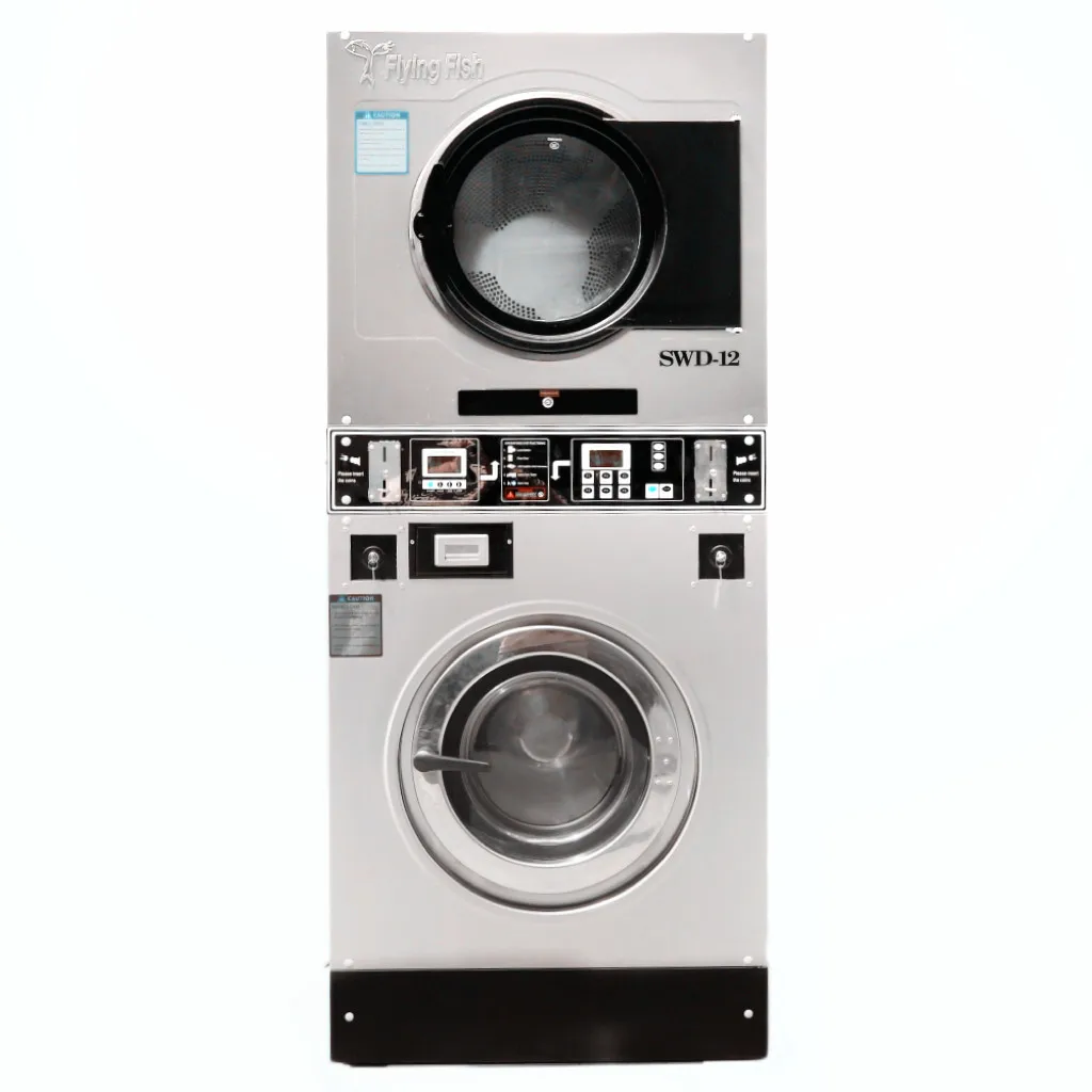 Coin Operated Stack Washer and Dryer or Double Dryers Commercial Laundry Equipment for Laundromat