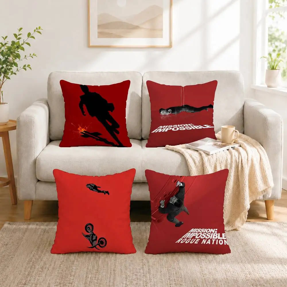 

F-Film Mission Impossible Pillow Case Square Double-Sided Sofa Cushion Cover Bedroom Bedside Pillow Gift