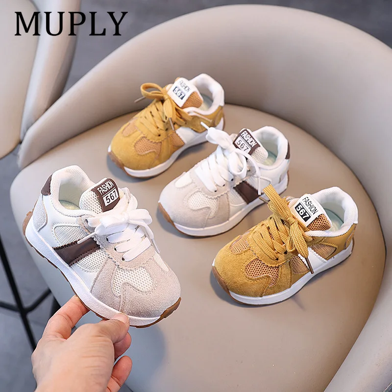Children's Sneakers Kids Fashion Design Three Colors Non-slip Casual Shoes for Boys Girls Breathable Toddler Outdoor Shoes