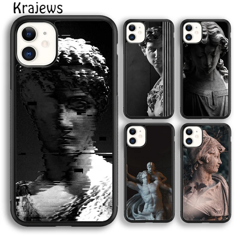 Krajews Vintage Plaster Statue David aesthetic Art Phone Case For iPhone 16 15 SE2020 14 7 8 plus 11 12 13 pro max Fundas