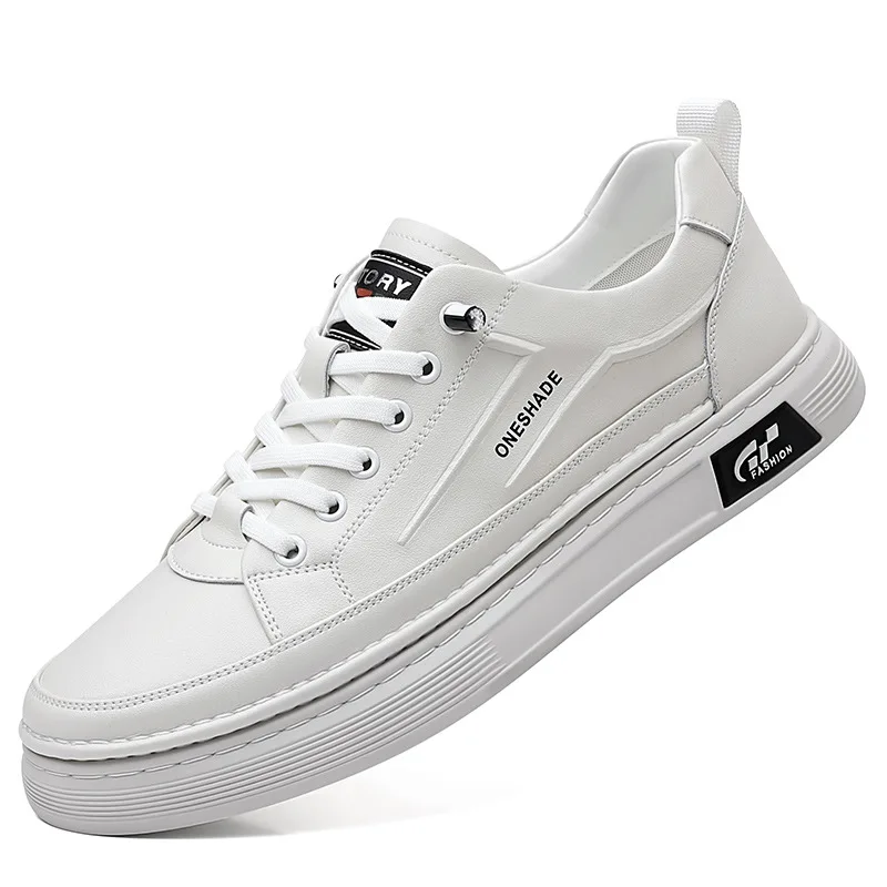 

2025 Весна Осень Новые дизайнерские повседневные кроссовки для мужчин Однотонная кожаная спортивная обувь Мужская повседневная мужская обувь для ручного шитья