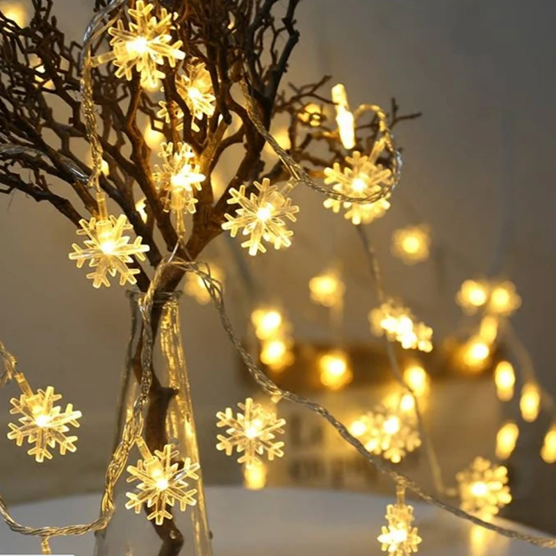 LED سلسلة أضواء لعيد الميلاد الديكور ، سنو الجنية جارلاند ، السنة الجديدة ، ديكور المنزل ، الاتحاد الأوروبي التوصيل أ ، 1 قطعة