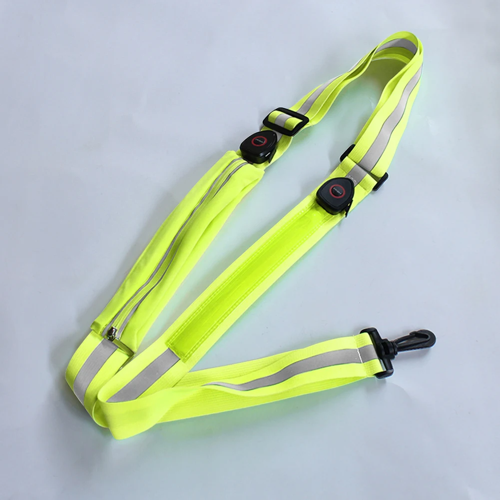 LED Reflective Belt USB Rechargeable Jogging Reflective Band High Visibility Shoulder Strap for Night Walking Running