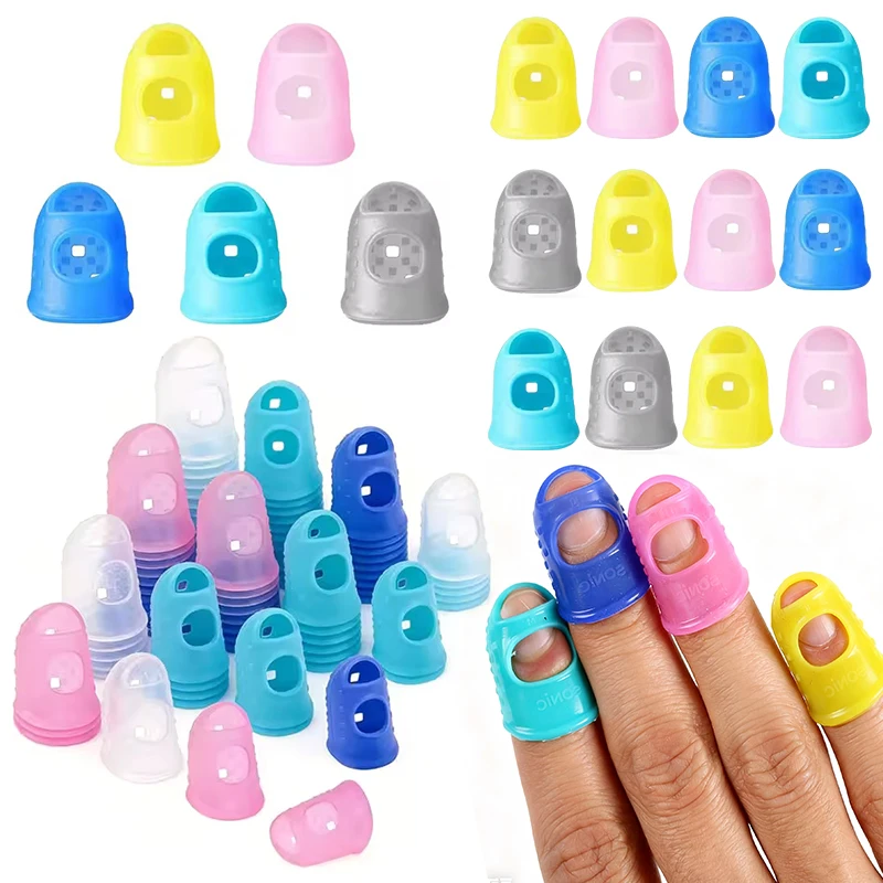 5PCS Random Color Guitar Finger Tips Silicone Protectors Guitar Bass Ukulele Practice Accessories Soft Durable Finger Covers ZYF