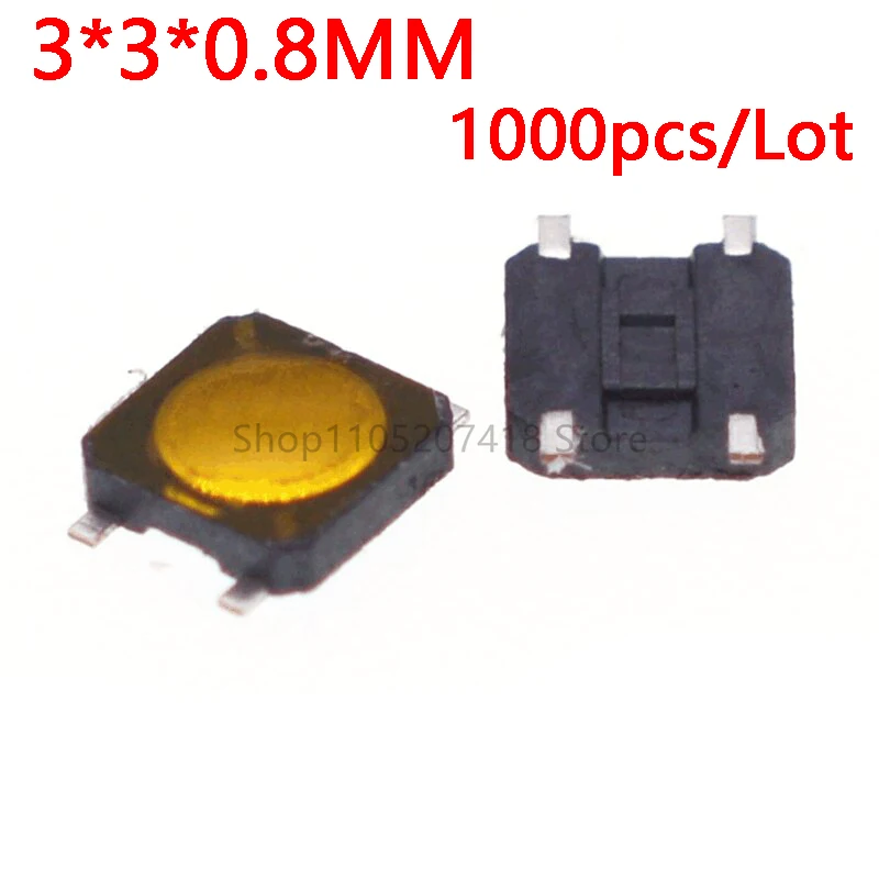 1000Pcs/Lot 3*3*0.8mm Tactile Push Button Switch Tact 4 Pin SMT Switch Micro Switch SMD 3x3x0.8mm