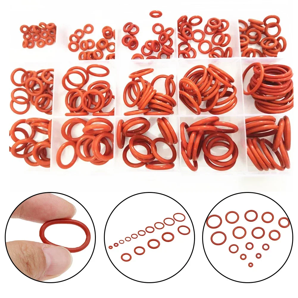 1 Box/225pcs O Ring Rubber Silicone Seal Kit Waterproof O-ring 15 Different Sizes For Sealing In Hydraulics And Pneumatics