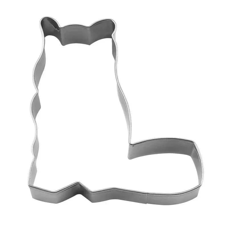 Stainless Steel Cat Cookie Mousse Ring Mold 5-piece DIY Printed Baking Press Tool Baking  Baking Tools  Cookie Cutter  Mold